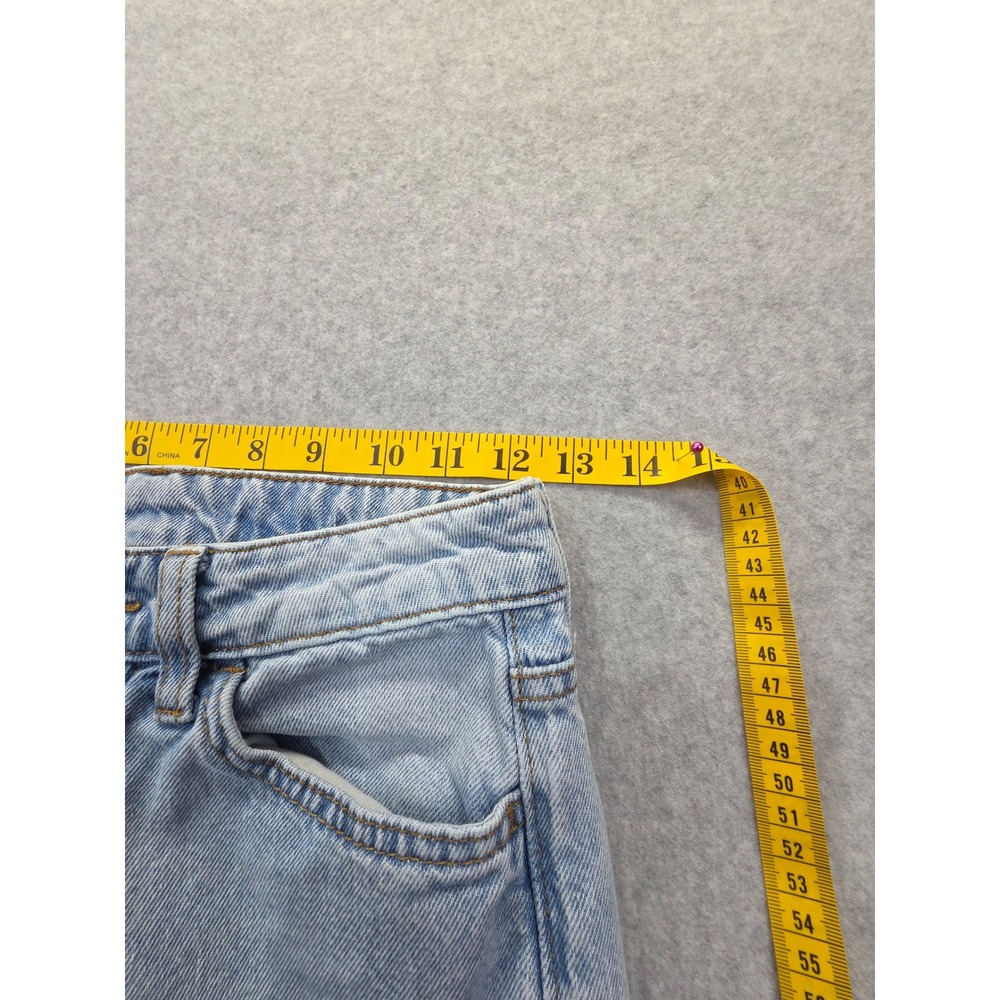 &Denim Wide Leg Ultra High Waist Light Wash Raw Hem Jeans Womens Size 2 - Picture 13 of 15